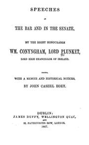 Cover of: Speeches at the bar and in the senate by Plunket, William Conyngham Plunket 1st baron