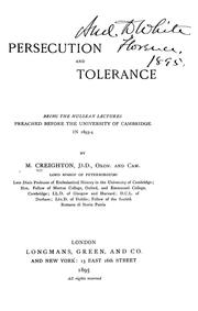 Cover of: Persecution and tolerance by Mandell Creighton