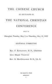 The Chinese church by National Christian Conference (1922 Shanghai, China)