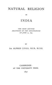 Cover of: Natural religion in India by Alfred Comyn Lyall