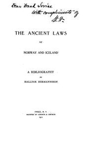 Cover of: The ancient laws of Norway and Iceland