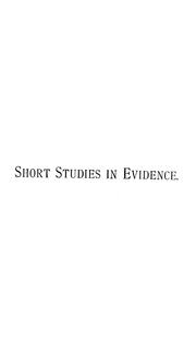 Cover of: Short studies in evidence