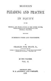 Cover of: Modern pleading and practice in equity in the Federal and state courts of the United States