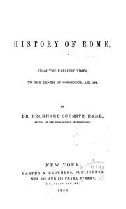 Cover of: History of Rome, from the earliest times to the death of Commodus, A.D. 192