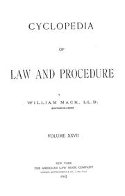 Cover of: Cyclopedia of law and procedure.