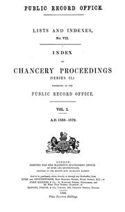 Cover of: Index of Chancery proceedings: Series I-II, preserved in the Public record office.
