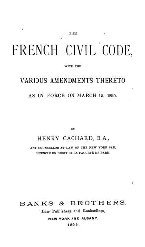 The French Civil Code by France