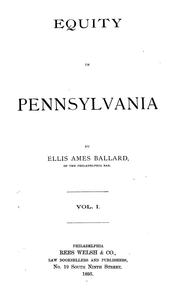 Cover of: Equity in Pennsylvania by Ellis Ames Ballard