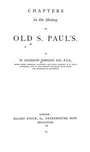 Cover of: Chapters in the history of old S. Paul's
