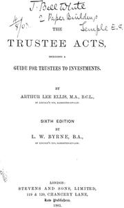 Cover of: The Trustee Acts: including a guide for trustees to investments