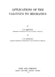 Cover of: Applications of the calculus to mechanics