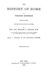 Cover of: The history of Rome, Volume III by Theodor Mommsen, Theodor Mommsen