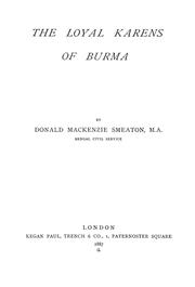 Cover of: The loyal Karens of Burma