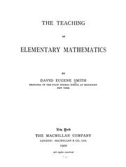 Cover of The teaching of elementary mathematics by David Eugene Smith