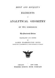 Cover of: Briot and Bouquet's elements of analytical geometry of two dimensions