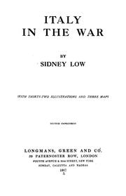 Cover of: Italy in the war | Low, Sidney Sir
