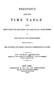 Cover of: Preston's complete time table by Lyman Preston