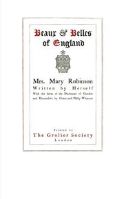 Cover of: Mrs. Mary Robinson by Mary Robinson