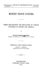 Cover of: Modern prison systems | Charles Richmond Henderson