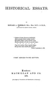 Cover of: Historical essays: first series