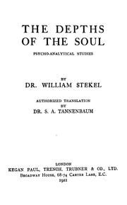 Cover of: The depths of the soul by Wilhelm Stekel