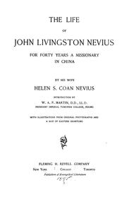 Cover of: The life of John Livingston Nevius by Helen Sanford Coan Nevius