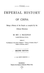 Cover of: The imperial history of China