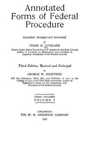 Cover of: Annotated forms of federal procedure