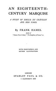 An eighteenth century marquise by Frank Hamel