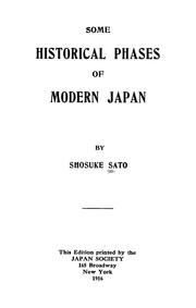 Cover of: Some historical phases of modern Japan