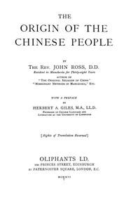 Cover of: The origin of the Chinese people