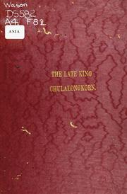 Cover of: The late King Chulalongkorn by Oscar Frankfurter