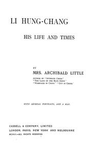 Cover of: Li Hung Chang by Little, Archibald Mrs.