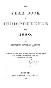 Cover of: The year book of jurisprudence for 1880