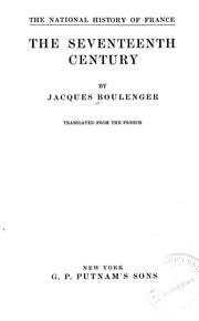 Cover of: The seventeenth century