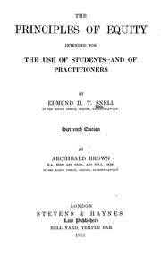 Cover of: The principles of equity: intended for the use of students and of practitioners