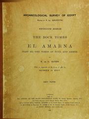 Cover of: The rock tombs of El Amarna ...