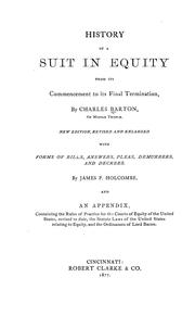 Cover of: History of a suit in equity: from its commencement to its final termination