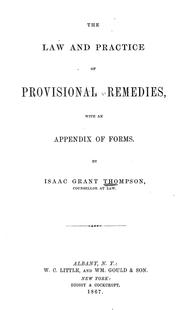 Cover of: The law and practice of provisional remedies: with an appendix of forms