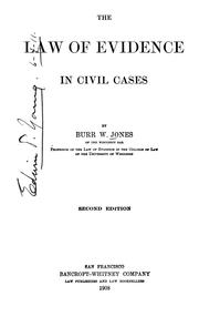 Cover of: The law of evidence in civil cases
