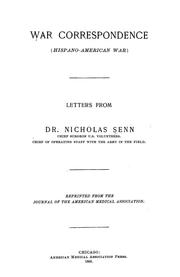 Cover of: War correspondence, Hispano-American War by Senn, Nicholas
