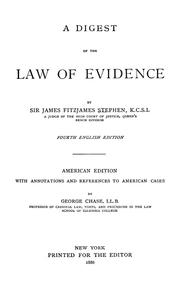Cover of: A digest of the law of evidence