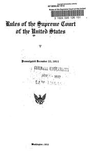 Cover of: Rules of the Supreme Court of the United States by United States. Supreme Court.