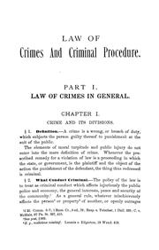 Cover of: The law of crimes and criminal procedure, including forms and precedents