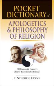 Cover of: Pocket Dictionary of Apologetics & Philosophy of Religion