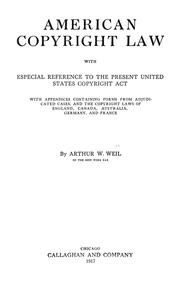 Cover of: American copyright law by Arthur William Weil