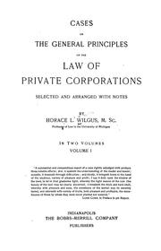 Cover of: Cases on the general principles of the law of private corporations