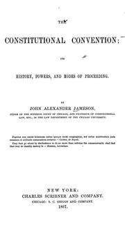 Cover of: The constitutional convention by John Alexander Jameson