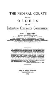 Cover of: The federal courts and the orders of the Interstate Commerce Commission