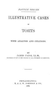Cover of: Illustrative cases in torts: with analysis and citations